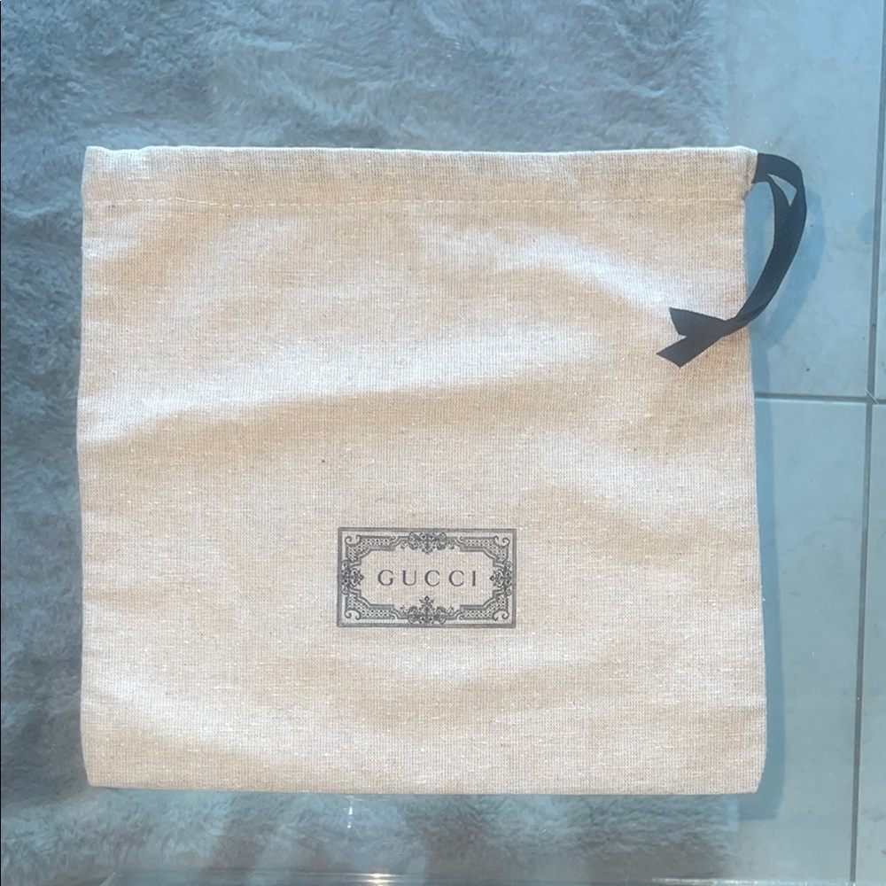GUCCI Canvas Dust Bag with Black Ribbon 💯 Authentic